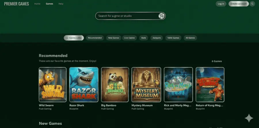 luckydaysde-premier-games-lobby-recommended-slots